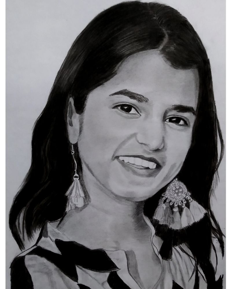 Maithili Thakur Pencil Sketch - Anil Raikwar Arts