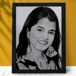 Handmade Pencil Sketch with Plain Black Frame